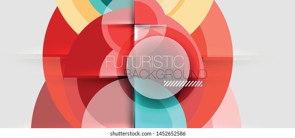 Circular geometrical design template, vector business presentation wallpaper