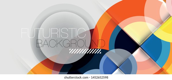 Circular geometrical design template, vector business presentation wallpaper