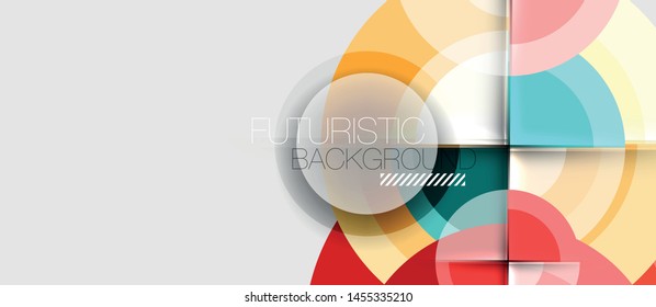 Plantilla de diseño geométrico circular, fondo de pantalla de presentación de negocio vectorial