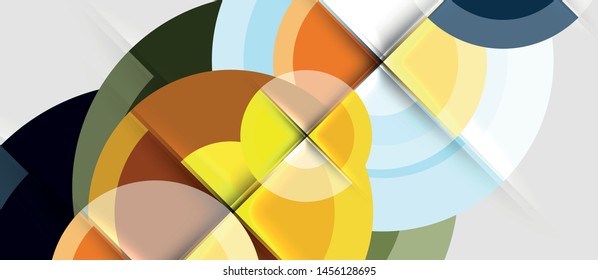 Circular geometrical design template, vector business presentation wallpaper