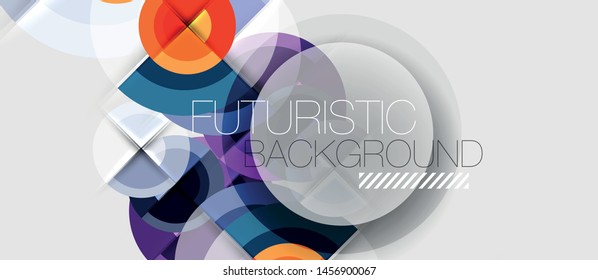 Circular geometrical design template, vector business presentation wallpaper