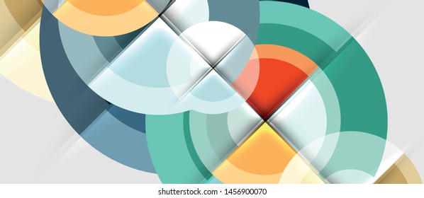 Plantilla de diseño geométrico circular, fondo de pantalla de presentación de negocio vectorial