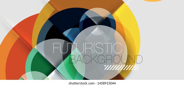 Circular geometrical design template, vector business presentation wallpaper