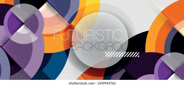Circular geometrical design template, vector business presentation wallpaper