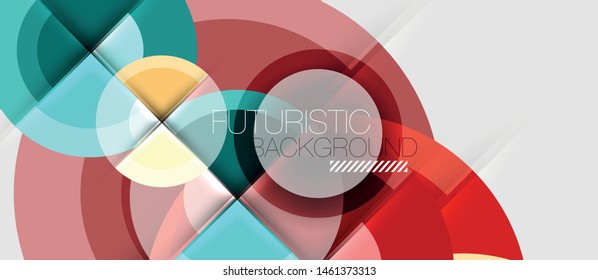 Circular geometrical design template, vector business presentation wallpaper
