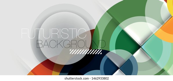 Circular geometrical design template, vector business presentation wallpaper
