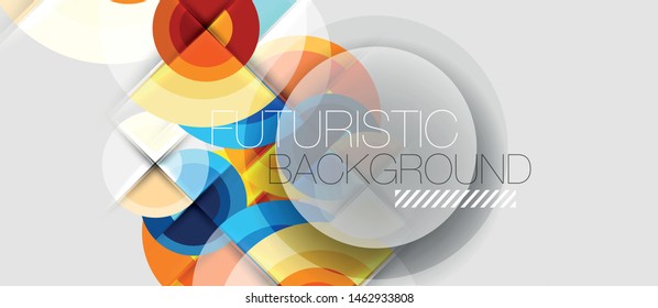 Circular geometrical design template, vector business presentation wallpaper
