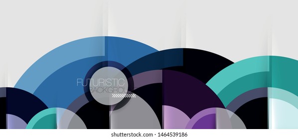 Circular geometrical design template, vector business presentation wallpaper