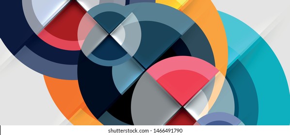 Circular geometrical design template, vector business presentation wallpaper