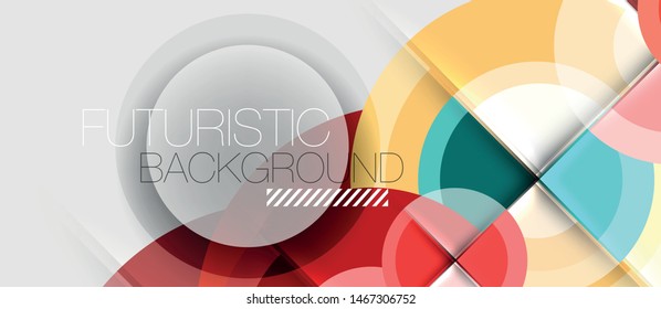 Circular geometrical design template, vector business presentation wallpaper