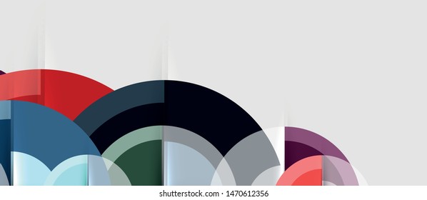 Circular geometrical design template, vector business presentation wallpaper