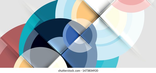 Plantilla de diseño geométrico circular, fondo de pantalla de presentación de negocio vectorial