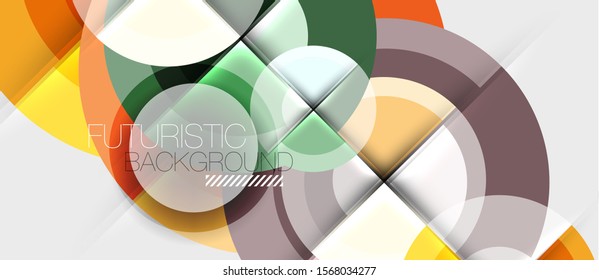 Circular geometrical design template, vector business presentation wallpaper