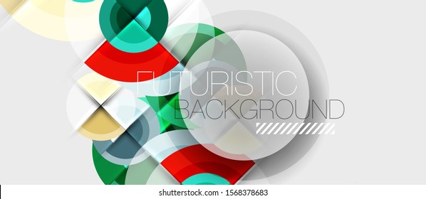 Circular geometrical design template, vector business presentation wallpaper