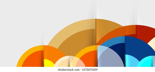 Circular geometrical design template, vector business presentation wallpaper