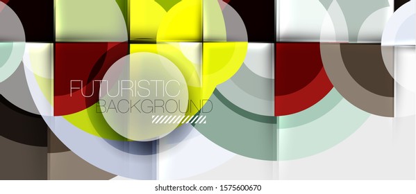 Circular geometrical design template, vector business presentation wallpaper