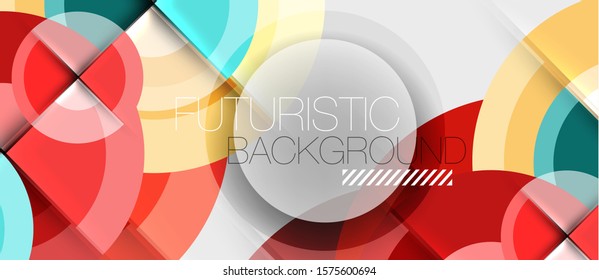 Circular geometrical design template, vector business presentation wallpaper