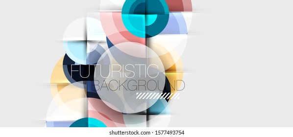 Circular geometrical design template, vector business presentation wallpaper