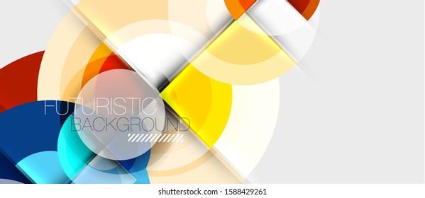 Circular geometrical design template, vector business presentation wallpaper