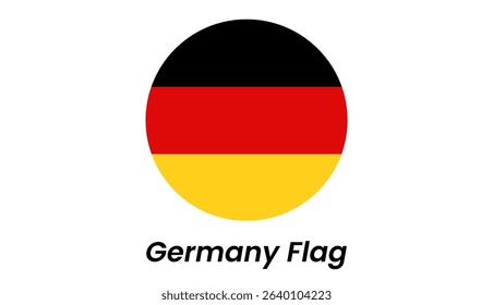 Circular German Flag Icon: Black, Red, Gold Triband