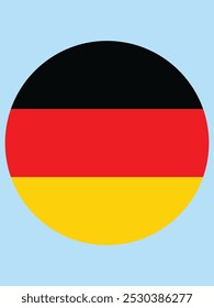 Circular German flag with mobile size design with blue background