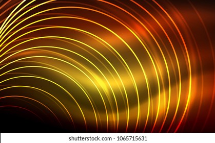 Formas de neón brillante circular, fondo tecno. Resumen de círculos transparentes brillantes en el espacio de tecnología oscura. Círculos de neón brillantes, fondo digital tecno
