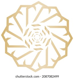 circular gold arabic ornament vector illustration