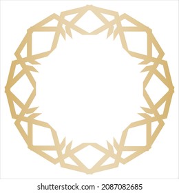 circular gold arabic ornament vector