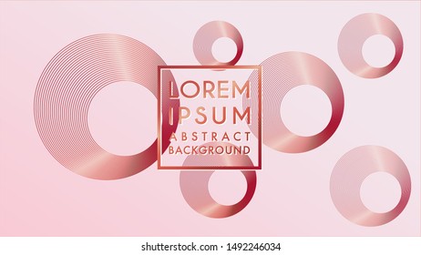 Circular Gold Lines Design Vector, Abstract Ellipse Line Background Design Template, Shiny Red Orange