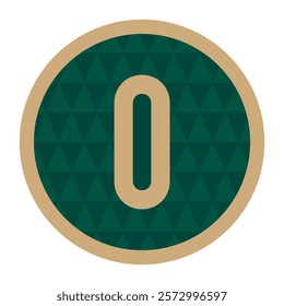 Circular Gold Outline Number Zero - Stylish and Versatile Vector Design