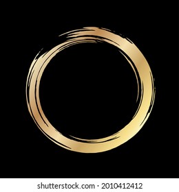 Circular golden frame for text or image