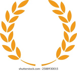 Circular golden laurel wreath symbolizing success, victory, and achievement, embodying excellence and honor, ideal for awards ceremonies, celebrations, and moments of recognition