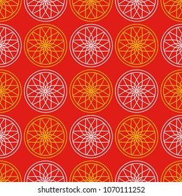 Circular gothic pattern. Vintage color series. Minimal graphics