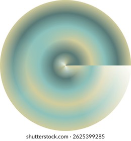 A circular gradient blends from soft teal and pale yellow towards a bright, almost white center. 15.