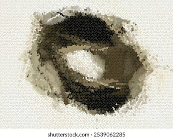 desenho geométrico gradiente circular corte peça mosaico abstrato misturado monocromático marrom à luz pálido bege parede mural 2