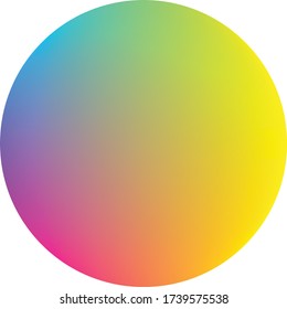 Gradiente circular. Esfera neón. Botones holográficos redondos multicolores. Fluidos redondeados fríos.
