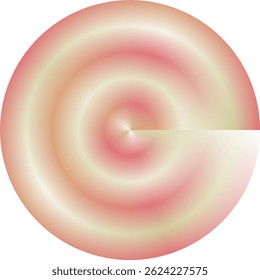 A circular gradient of soft pink and pale yellow hues swirling inward towards a central point, creating a gentle, radiating effect. 3.