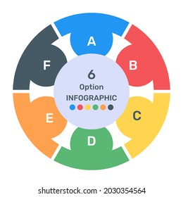 Circular graph diagram, flat icon for related projects
