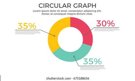 Circular Graph Infographic Element - Business Vector Illustration in Flat Design Style for Presentation, Booklet, Website, Presentation etc. Isolated on the White Background.