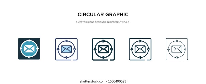 circular graphic icon in different style vector illustration. two colored and black circular graphic vector icons designed in filled, outline, line and stroke style can be used for web, mobile, ui