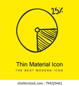 Circular graphic with striped 25 percent bright yellow material minimal icon or logo design