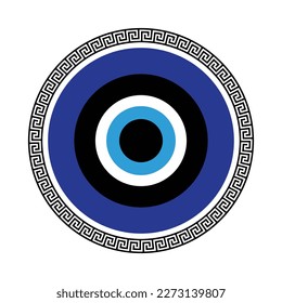 Circular Greek evil eye. Turkish and Greek symbol of protection. Nazar boncugu vector illustration.