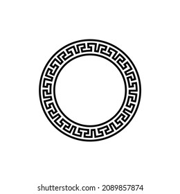 circular greek greece ornament coin medal  logo design vector