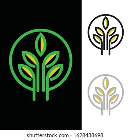 Circular Green Plant Logo Design Represents Growth, Harmony, and Sustainability for Eco-Friendly Brands