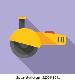 Circular grinder icon flat vector. Saw tool. Hand cutter
