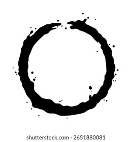 Um quadro grunge circular feito com uma pincelada áspera e angustiada. Uma borda de abertura de tinta abstrata para pôsteres e desenhos de arte moderna.