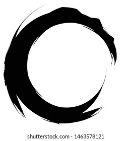 Circular grungy grunge circle frame / Splatter, splash effect isolated on white