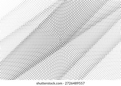 Ondulación circular del punto del semitono con el movimiento concéntrico y la Ilustración vectorial geométrica abstracta del fondo del contraste audaz para los carteles y las cubiertas