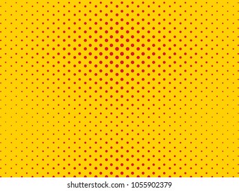 Circular halftone dots. Pop - Art illustration. Vector background