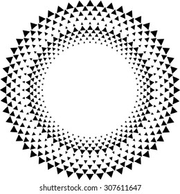 Circular Halftone Dots in Triangles Form. Vector Logo Design Template. Business Icon. 